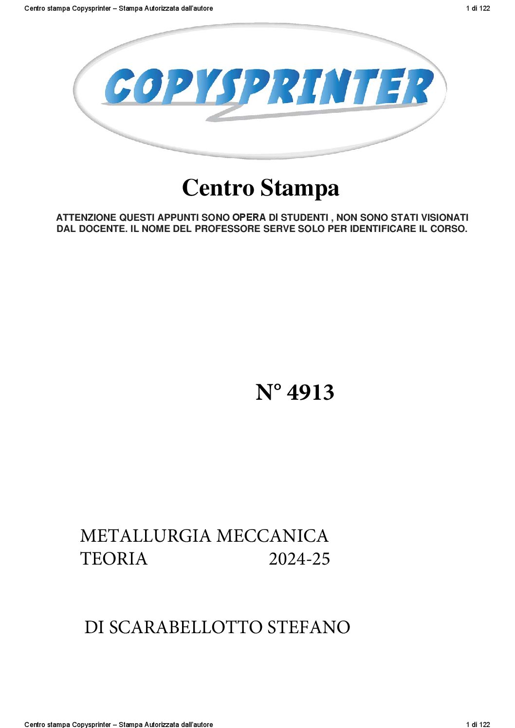 4913 -  METALLURGIA MECCANICA