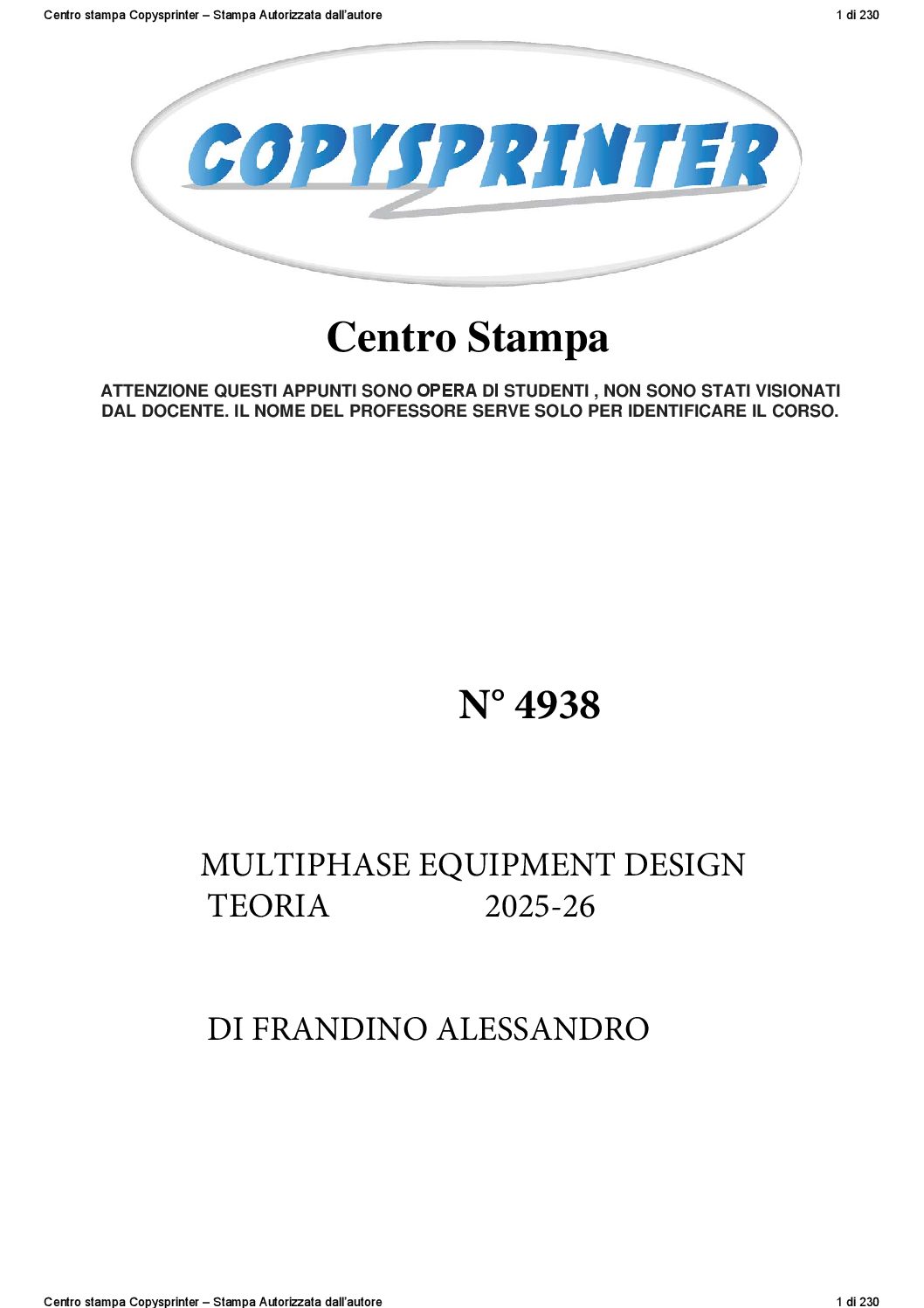 4938 -   MULTIPHASE EQUIPMENT DESIGN