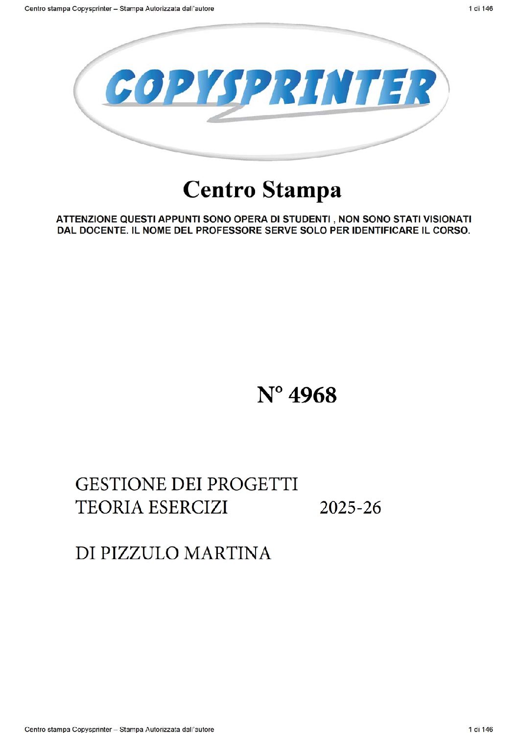 4968 -  GESTIONE DEI PROGETTI