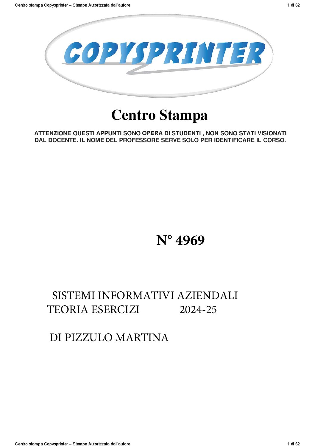 4969 -   SISTEMI INFORMATIVI AZIENDALI